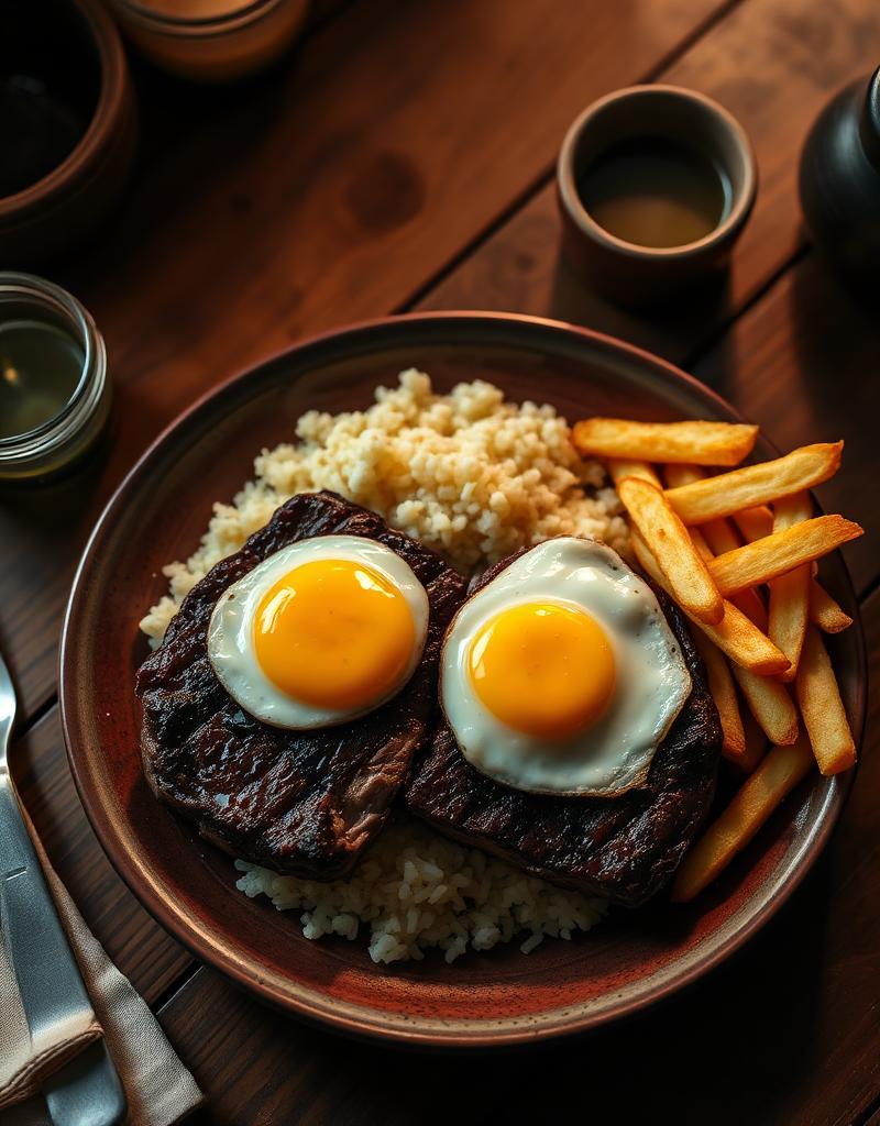 Bitoque tradicional português servido no Sabores do Poeta